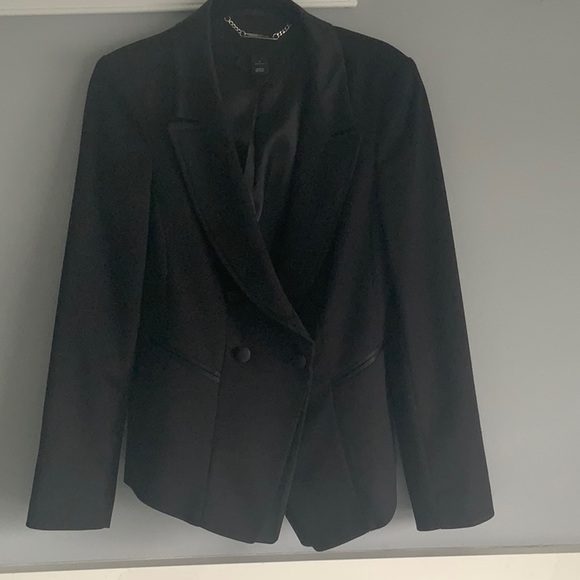 White House Black Market Jackets & Blazers - Black Satin trimmed blazer